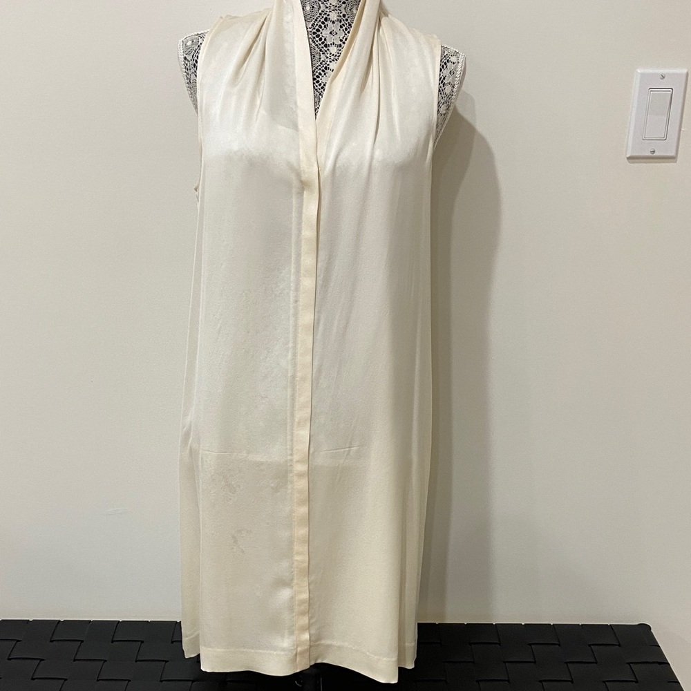 Theory Creamy White Pure Silk Dress